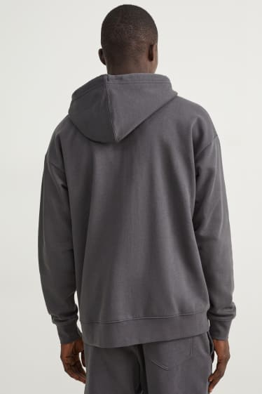 Heren - Sweatvest met capuchon - grijs