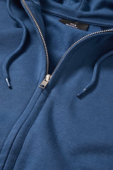 Hommes - Sweat zippé à capuche - bleu