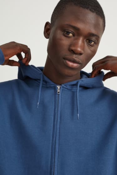 Hommes - Sweat zippé à capuche - bleu