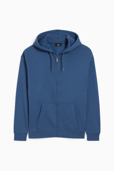 Hommes - Sweat zippé à capuche - bleu