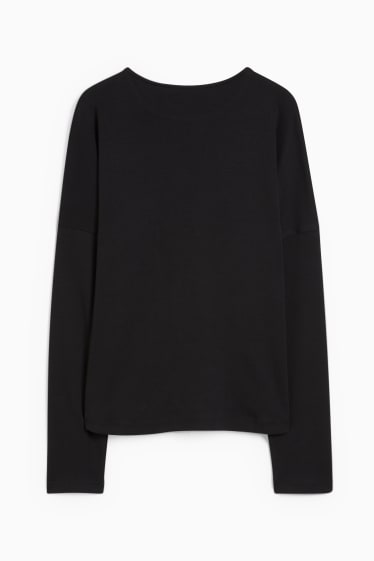 Damen - Basic-Langarmshirt - schwarz