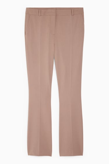 Donna - Pantaloni business - vita media - flared - 4 Way Stretch - beige