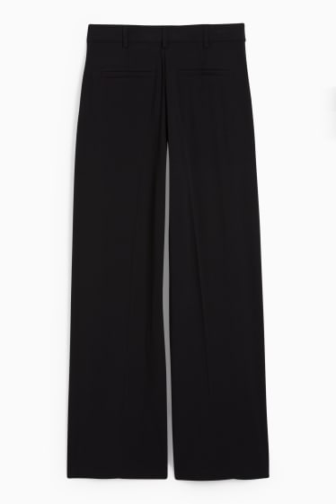 Donna - Pantaloni - vita media - gamba ampia - nero