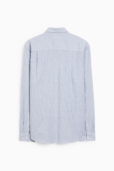 Men - Oxford shirt - slim fit - button-down collar - striped - blue