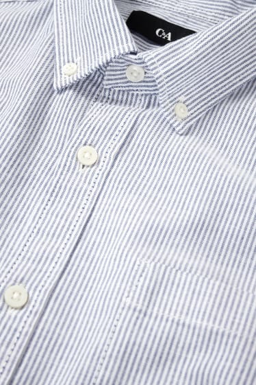 Men - Oxford shirt - slim fit - button-down collar - striped - blue