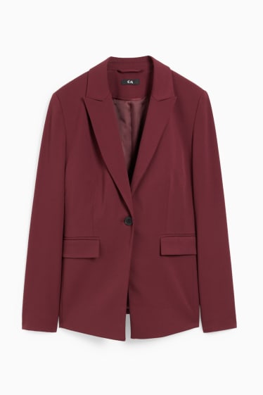 Damen - Business-Blazer - Regular Fit - 4 Way Stretch - bordeaux