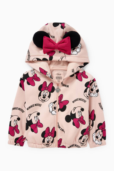 Enfants filles - Minnie Mouse - sweat zippé à capuche - rose