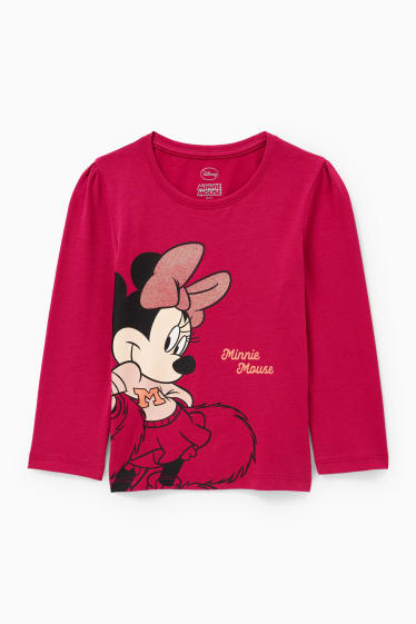 Enfants - Minnie Mouse - haut à manches longues - rose foncé