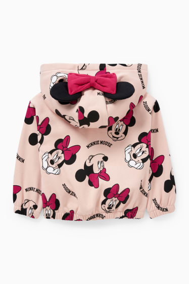 Enfants filles - Minnie Mouse - sweat zippé à capuche - rose