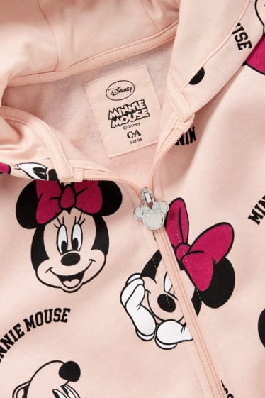 Enfants filles - Minnie Mouse - sweat zippé à capuche - rose