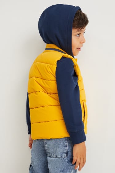 Dětské - Prošívaná vesta - z vodotěsného materiálu - žlutá