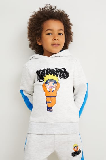 Enfants garçons - Naruto - sweat à capuche - gris clair chiné