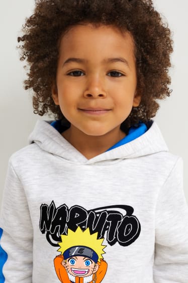 Enfants garçons - Naruto - sweat à capuche - gris clair chiné