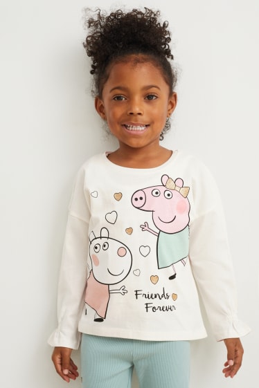 Bambine - Peppa Pig - maglia a maniche lunghe - bianco