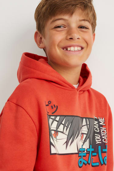 Enfants garçons - Sweat à capuche - orange foncé