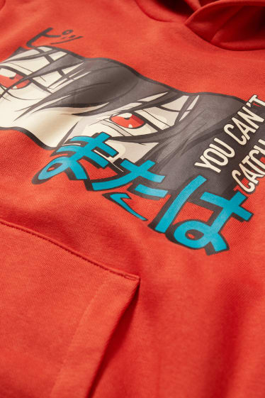 Enfants garçons - Sweat à capuche - orange foncé