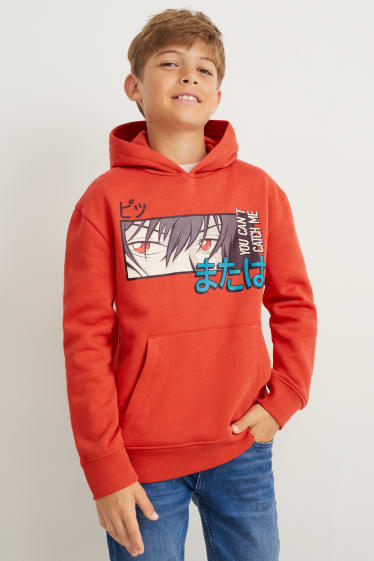 Enfants garçons - Sweat à capuche - orange foncé