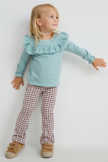 Bambine - Jeggings - a quadretti - bianco