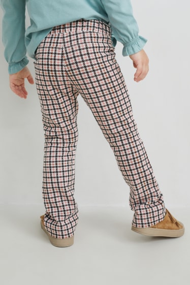 Bambine - Jeggings - a quadretti - bianco