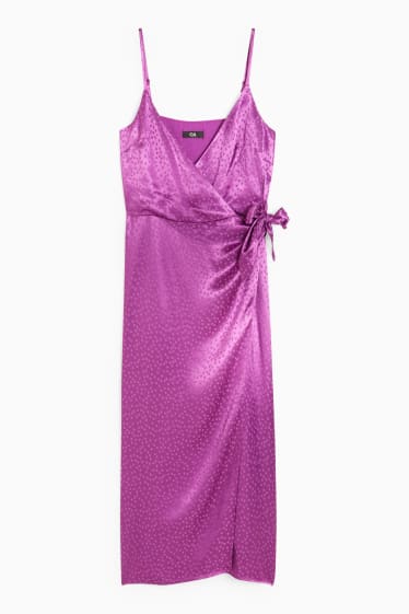 Women - Wrap dress - polka dot - violet