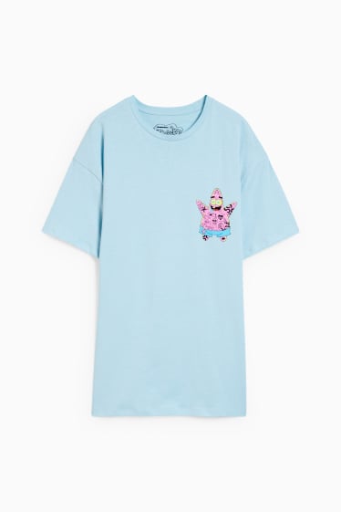 Heren - T-shirt - SpongeBob - lichtblauw
