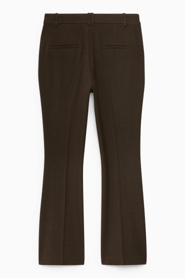 Damen - Business-Hose - Mid Waist - Flared - Flex - 4 Way Stretch - braun