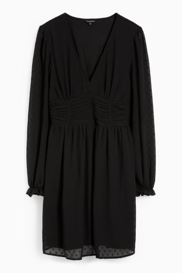 Dona - CLOCKHOUSE - vestit de línia A - negre