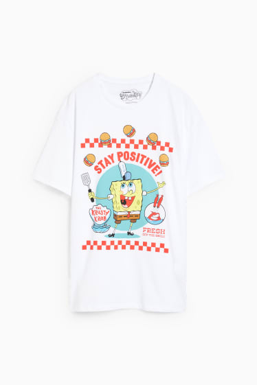 Heren - T-shirt - SpongeBob - wit