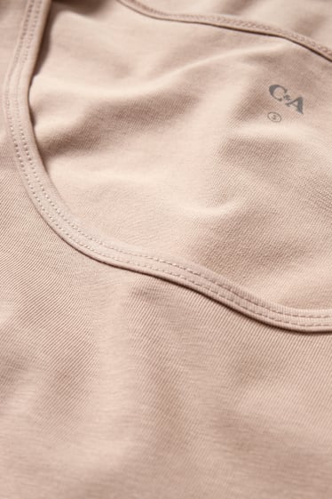 Dames - Basic longsleeve - beige