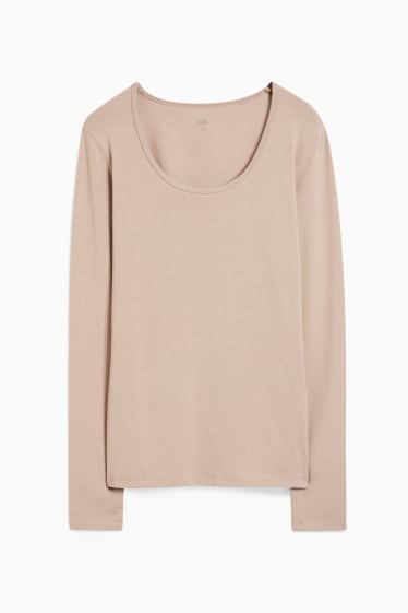 Dames - Basic longsleeve - beige