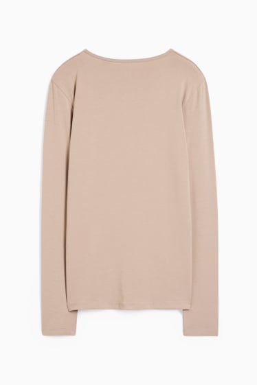 Dames - Basic longsleeve - beige