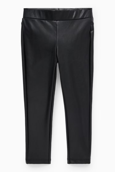 Kinderen: meisjes - Legging - imitatieleer - zwart