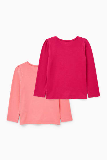 Enfants filles - Lot de 2 - hauts à manches longues - rose