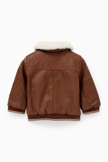 Bébés - Blouson motard pour bébé - synthétique - marron