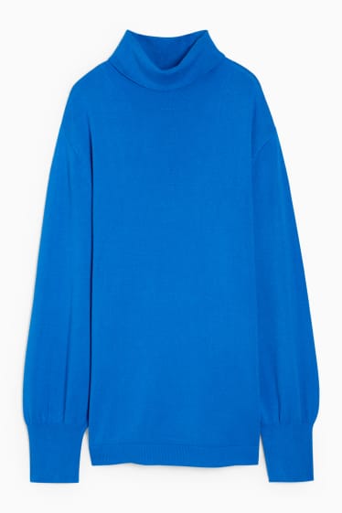 Damen - Rollkragenpullover - blau