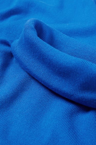 Women - Polo neck jumper - blue