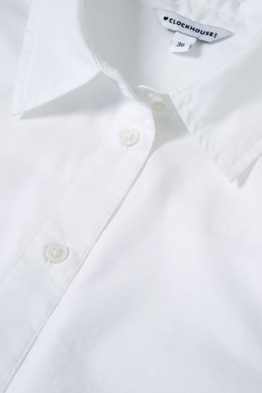 Tieners & jongvolwassenen - CLOCKHOUSE - korte blouse - wit