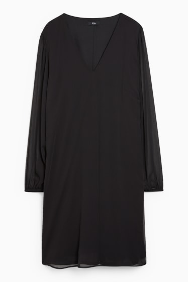 Damen - Chiffon-Kleid - schwarz