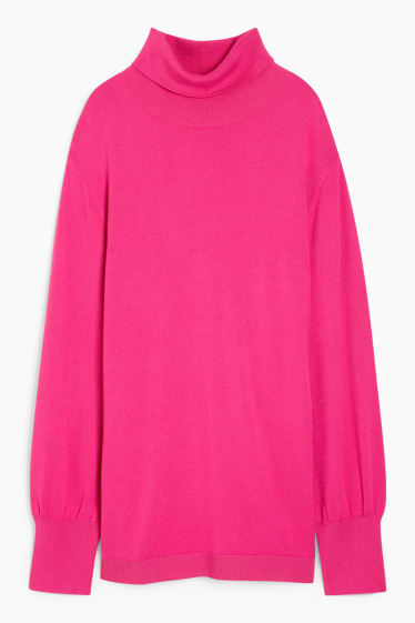 Mujer - Jersey de cuello vuelto - fucsia