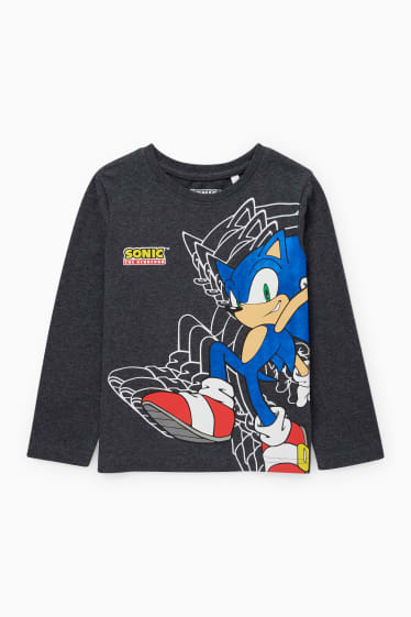 Enfants garçons - Sonic - haut à manches longues - gris foncé