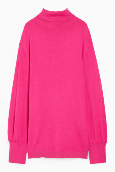 Women - Polo neck jumper - pink