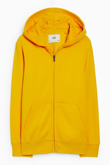 Dětské - Tepláková bunda s kapucí - genderově neutrální - žlutá