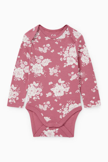 Bébés - Body pour bébé - à fleurs - rose