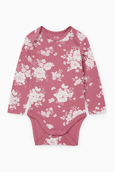 Baby Mädchen - Baby-Body - geblümt - pink