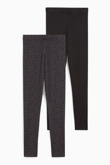 Donna - Confezione da 2 - leggings basic - grigio scuro