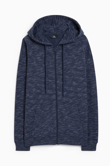 Uomo - Felpa con zip e cappuccio - blu scuro