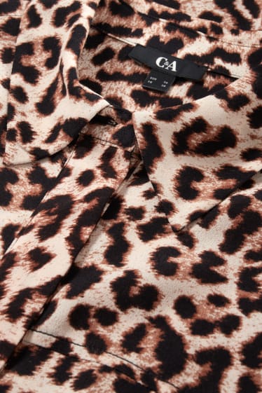 Dona - Vestit recte - estampat - marró clar