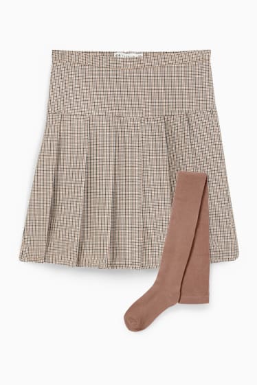 Children - Set - skirt and tights - 2 piece - light brown