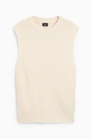 Uomo - Gilet in maglia - bianco crema