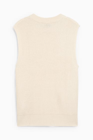 Uomo - Gilet in maglia - bianco crema